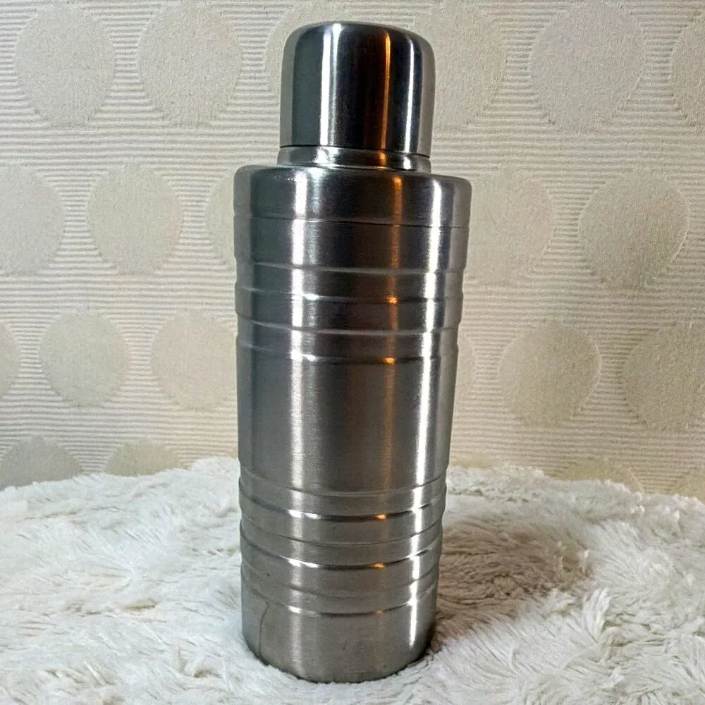 Wild Turkey Bourbon Stainless Steel Mini Cocktail Shaker Strainer Lid 7”